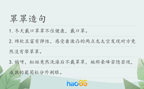 罩罩造句