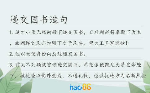 递交国书造句