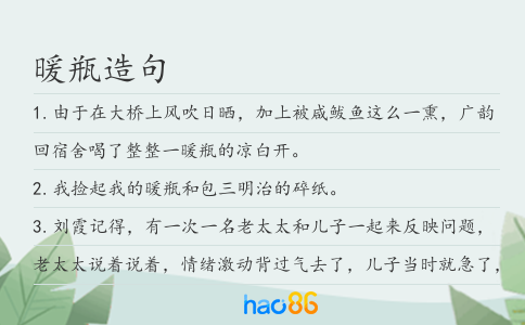 暖瓶造句