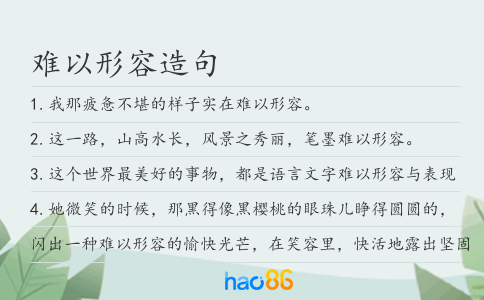 难以形容造句