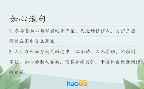 如心造句