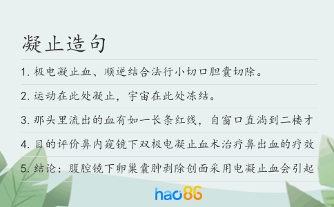 凝止造句