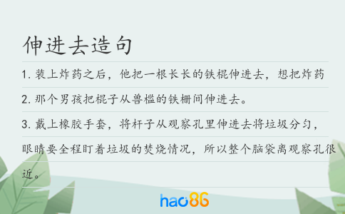 伸进去造句