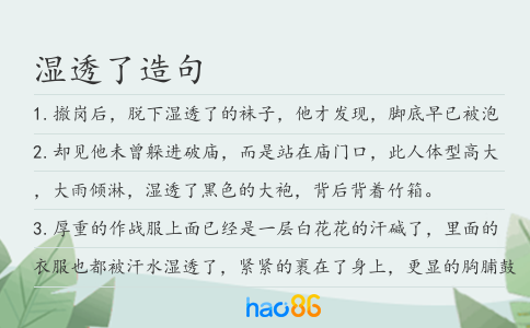湿透了造句