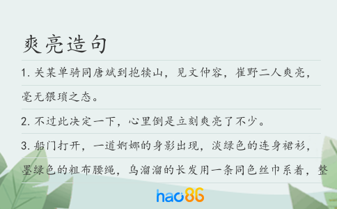 爽亮造句