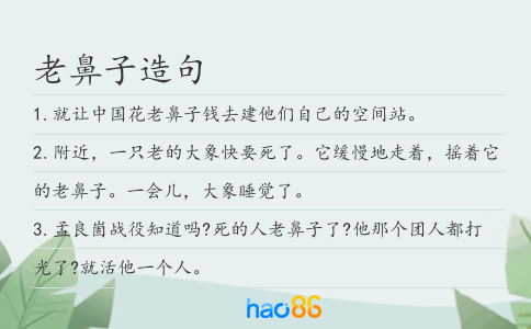 老鼻子造句