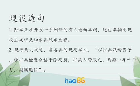 现役造句