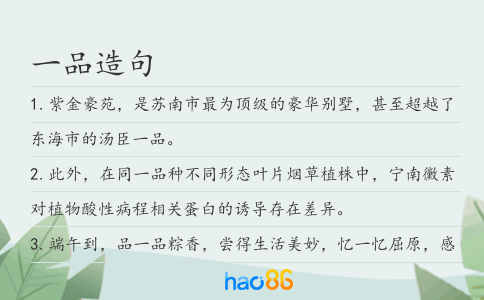 一品造句