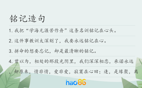 铭记造句