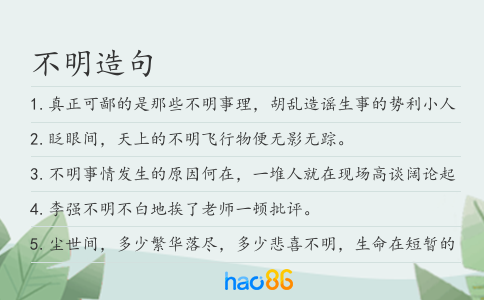 不明造句