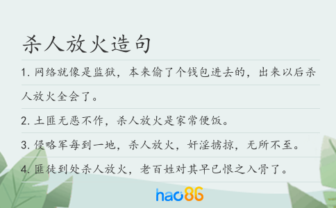 杀人放火造句