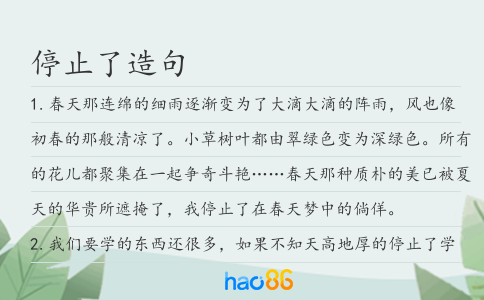 停止了造句