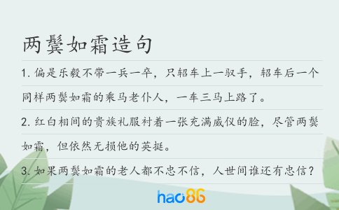 两鬓如霜造句