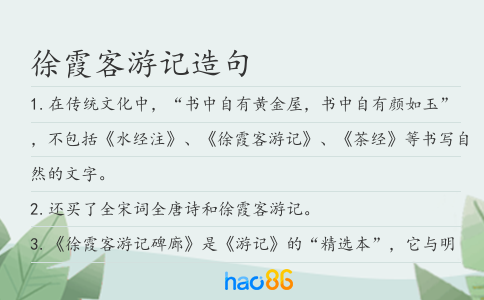 徐霞客游记造句