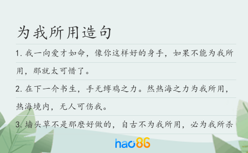 为我所用造句