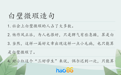 白璧微瑕造句