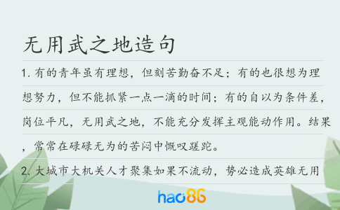 无用武之地造句