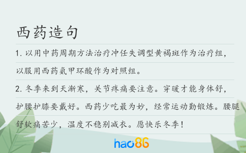 西药造句