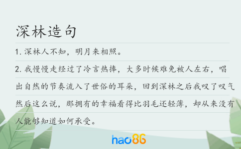 深林造句