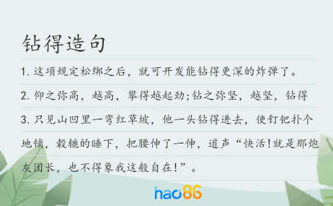 钻得造句