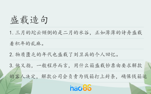 盛载造句