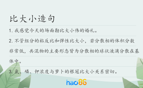 比大小造句