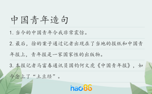 中国青年造句