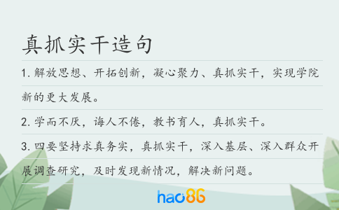 真抓实干造句