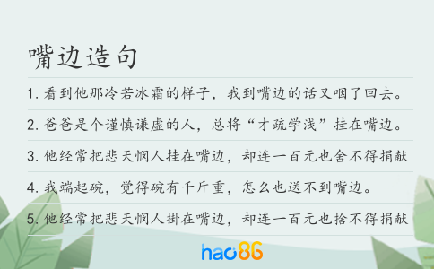 嘴边造句