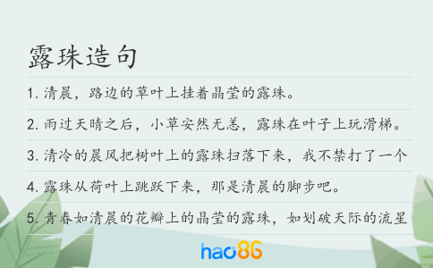 露珠造句