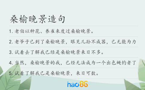 桑榆晚景造句
