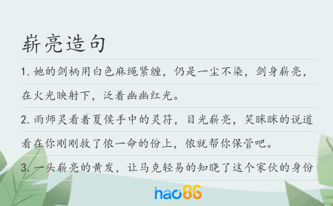 崭亮造句