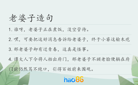 老婆子造句