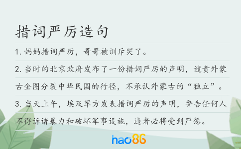 措词严厉造句
