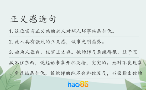 正义感造句