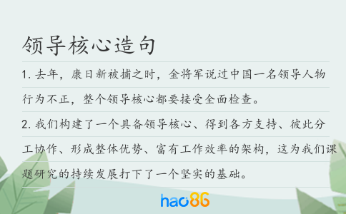 领导核心造句