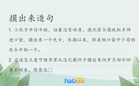 摸出来造句