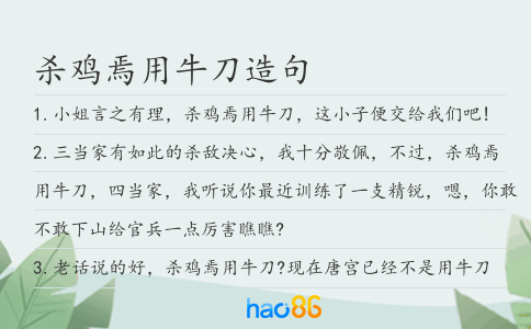 杀鸡焉用牛刀造句