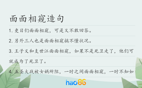 面面相窥造句