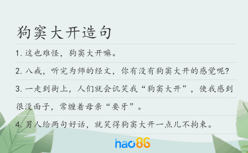 狗窦大开造句
