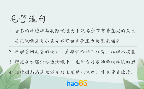 毛管造句