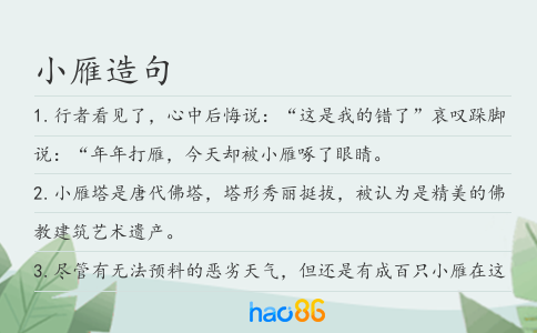 小雁造句