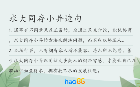 求大同存小异造句