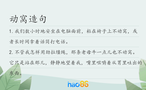 动窝造句