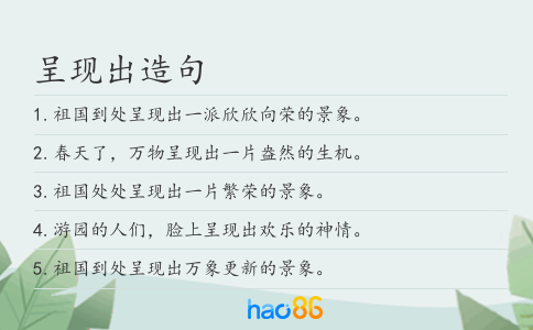 呈现出造句