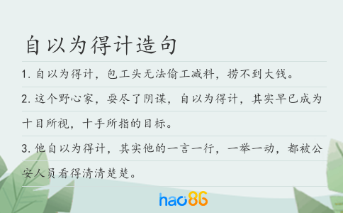 自以为得计造句