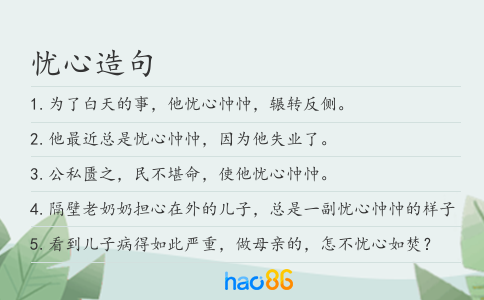 忧心造句