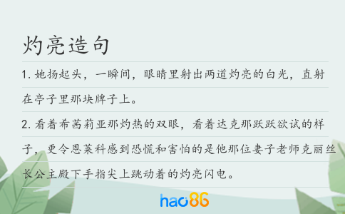 灼亮造句