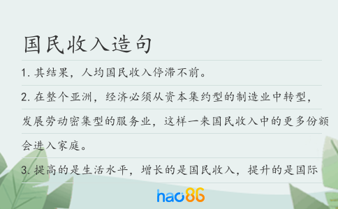 国民收入造句