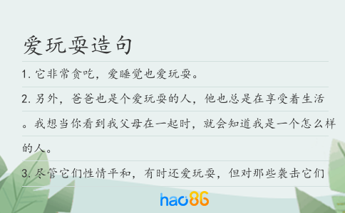 爱玩耍造句